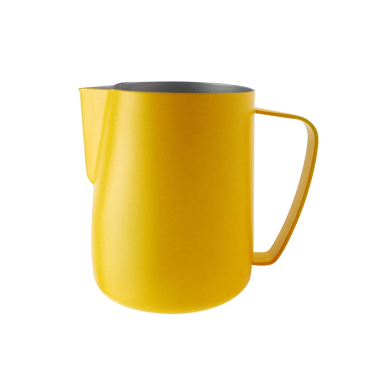 Milk Jug 0.3-0.6L Stainless Steel Frothing Pitcher Pull Flower Cup Coffee Milk Frother Latte Art Milk Foam Tool Coffeware, Capacity:600ml