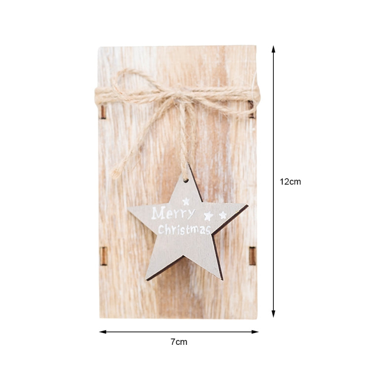 2 PCS Creative Christmas Mini Wooden Candlestick Christmas Home Decoration Desktop Decoration, Size:L