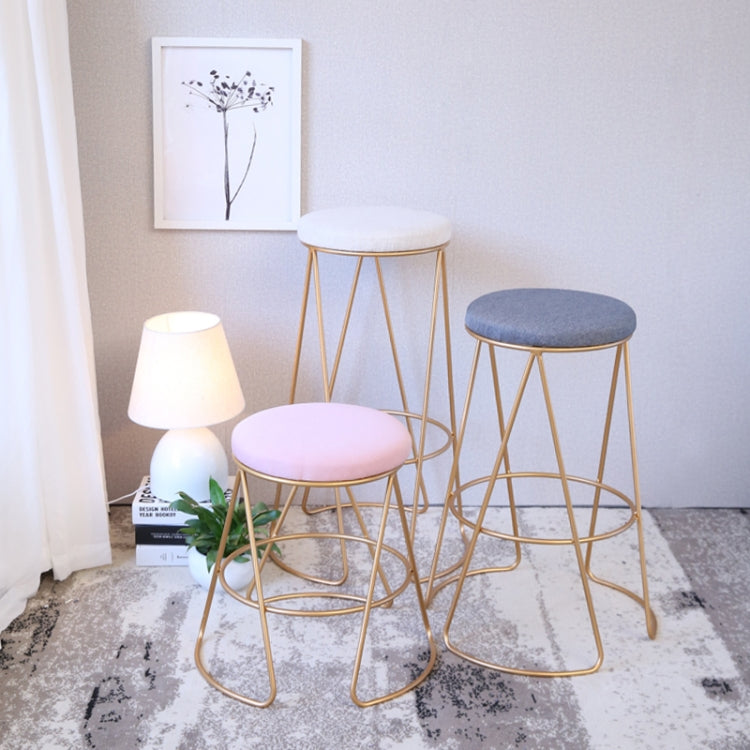 Nordic Minimalist Creative Wrought Iron Cafe High Chair, Size:45cm(White)