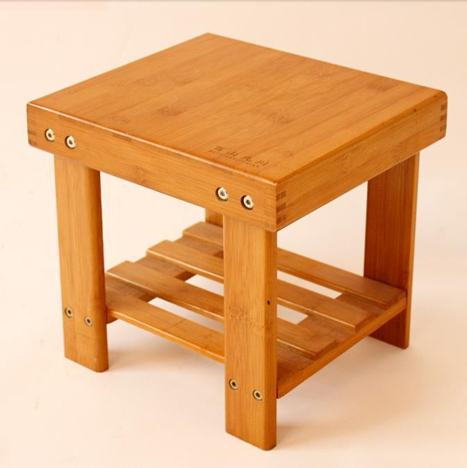 Modern Living Room Stool Durable Bamboo Made Small Bench Portable Fishing Stool Bamboo Wood Folding Stool