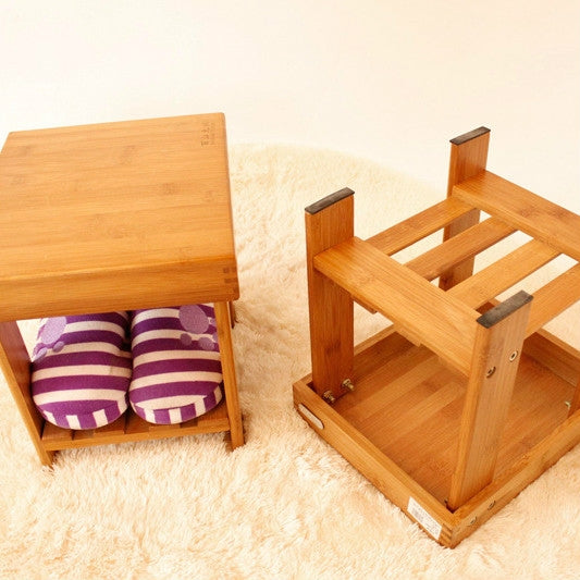 Modern Living Room Stool Durable Bamboo Made Small Bench Portable Fishing Stool Bamboo Wood Folding Stool