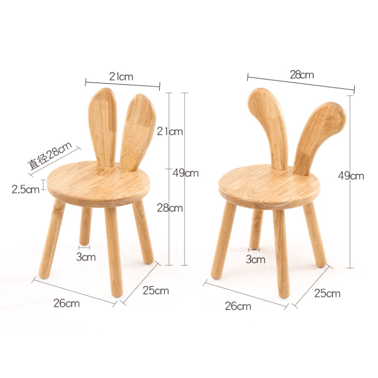 Home Cartoon Wooden Bench Creative Baby Dining Chair Children Learning Chair Rabbit Ears Small Stool