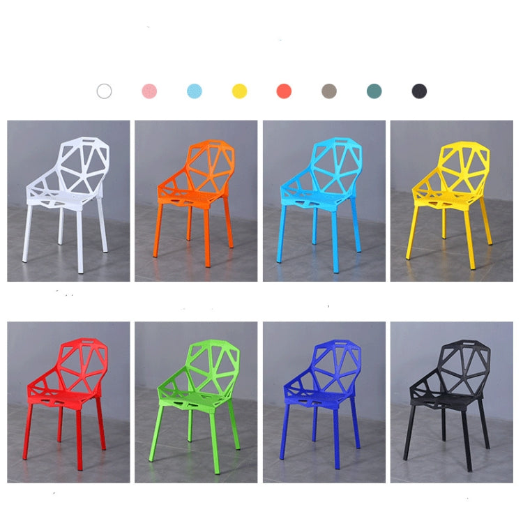 2 PCS Fashion Simple Modern Plastic Backrest Chair Openwork Dining Chair
