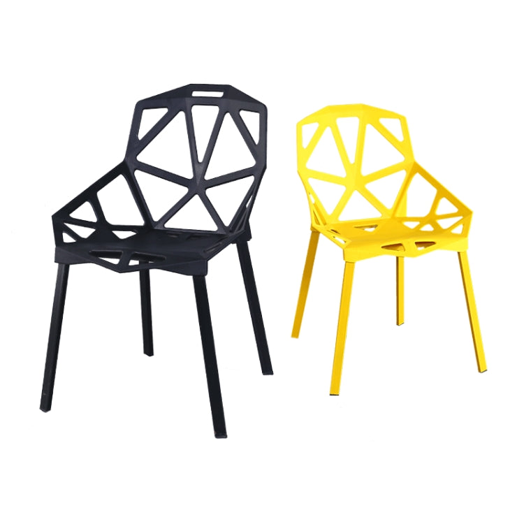2 PCS Fashion Simple Modern Plastic Backrest Chair Openwork Dining Chair