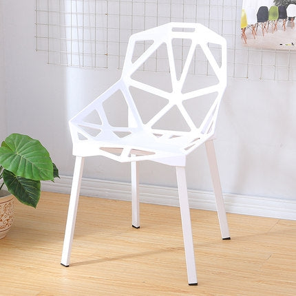 2 PCS Fashion Simple Modern Plastic Backrest Chair Openwork Dining Chair
