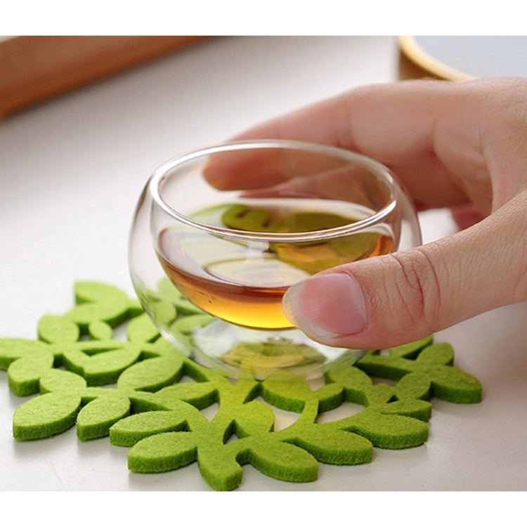 2 PCS Elegant Clear Drinking Cup Heat Resistant Double Wall Layer Tea Cup 50ML