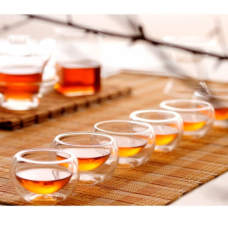 2 PCS Elegant Clear Drinking Cup Heat Resistant Double Wall Layer Tea Cup 50ML