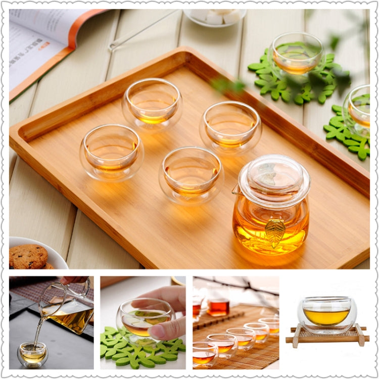 2 PCS Elegant Clear Drinking Cup Heat Resistant Double Wall Layer Tea Cup 50ML