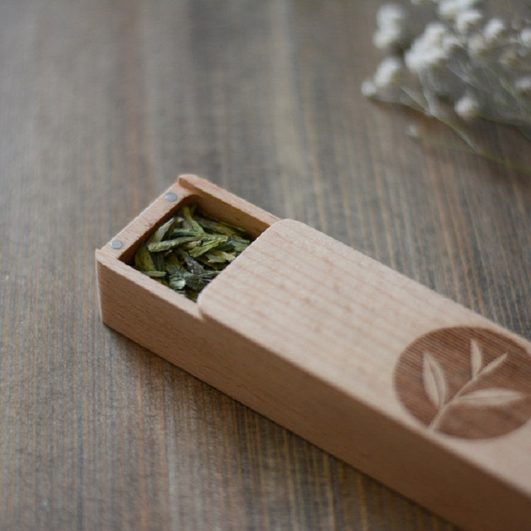 Portable Cassette Player Tea Traveling Home Mini Wooden Tea Caddy, Color:Beech