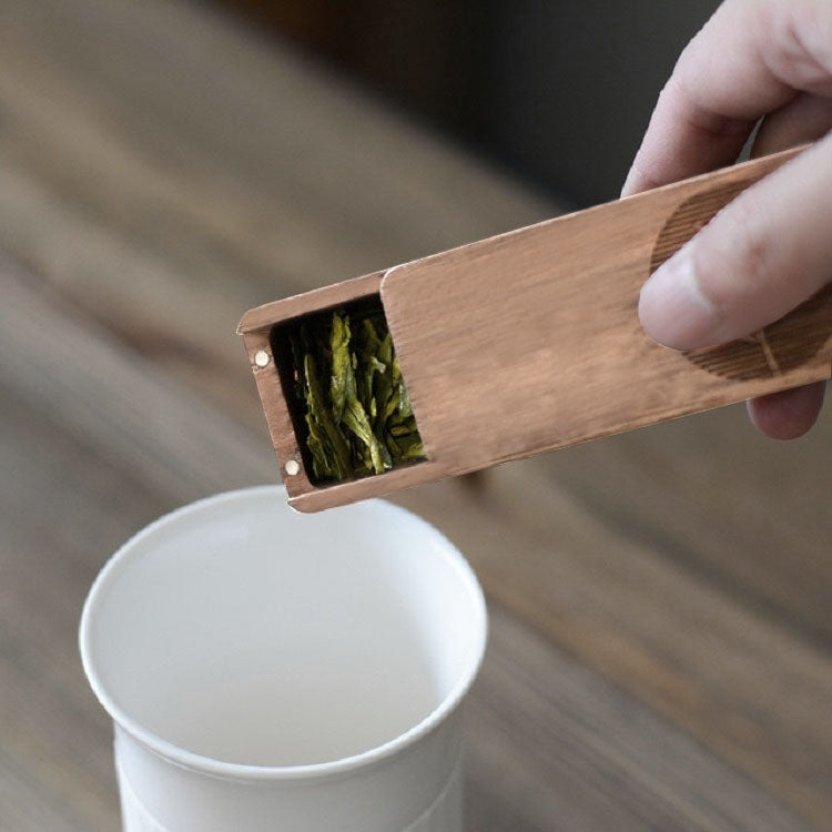 Portable Cassette Player Tea Traveling Home Mini Wooden Tea Caddy, Color:Beech