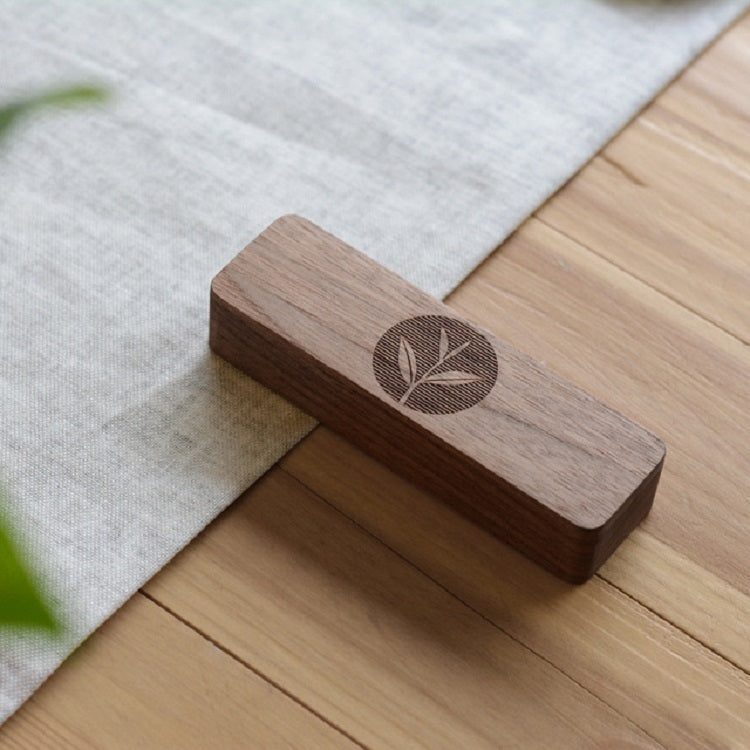 Portable Cassette Player Tea Traveling Home Mini Wooden Tea Caddy, Color:Black Walnut