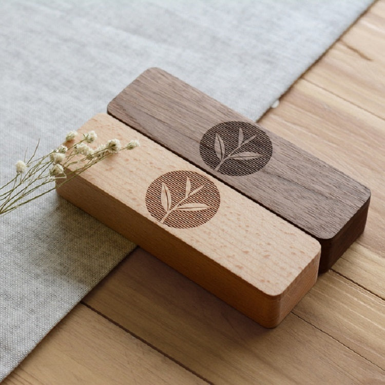 Portable Cassette Player Tea Traveling Home Mini Wooden Tea Caddy, Color:Black Walnut