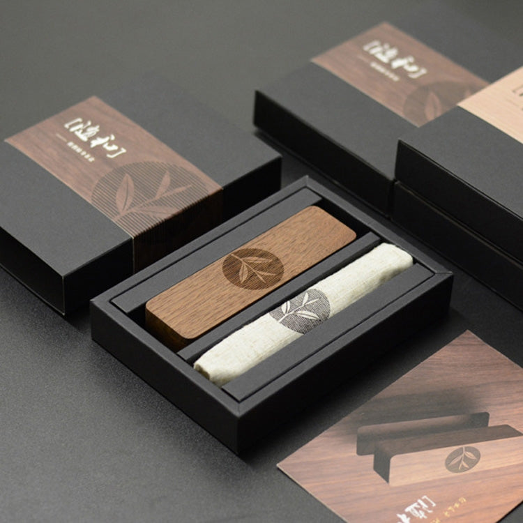 Portable Cassette Player Tea Traveling Home Mini Wooden Tea Caddy, Color:Black Walnut