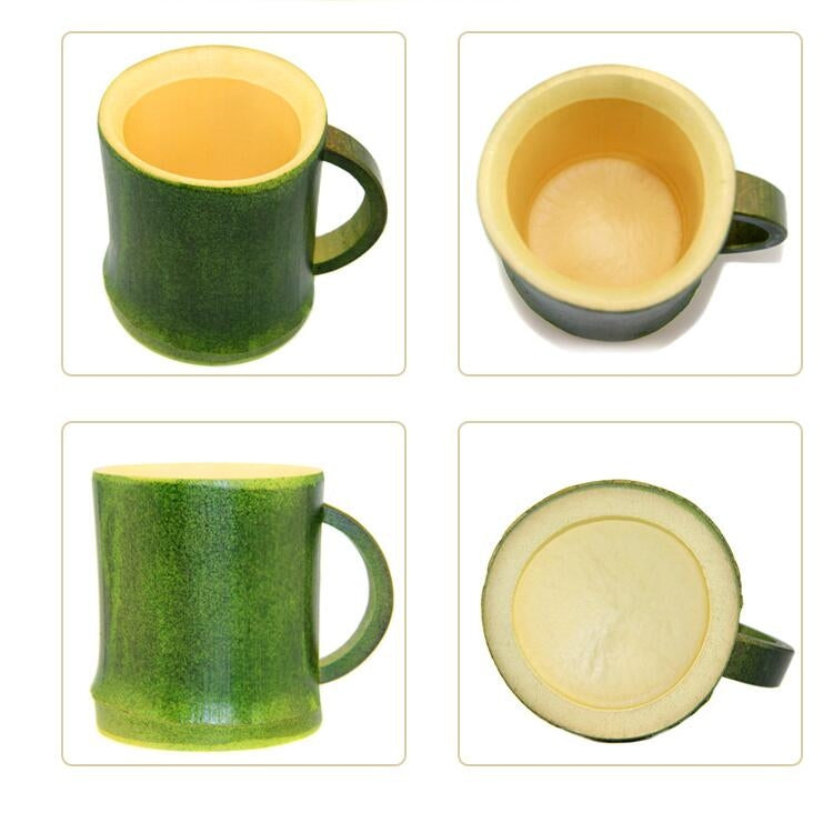 Natural Green Environmental Protection Bamboo Drinking Water Tea Cup Creative Gift Cup, Capacity:201-300ml(Green)
