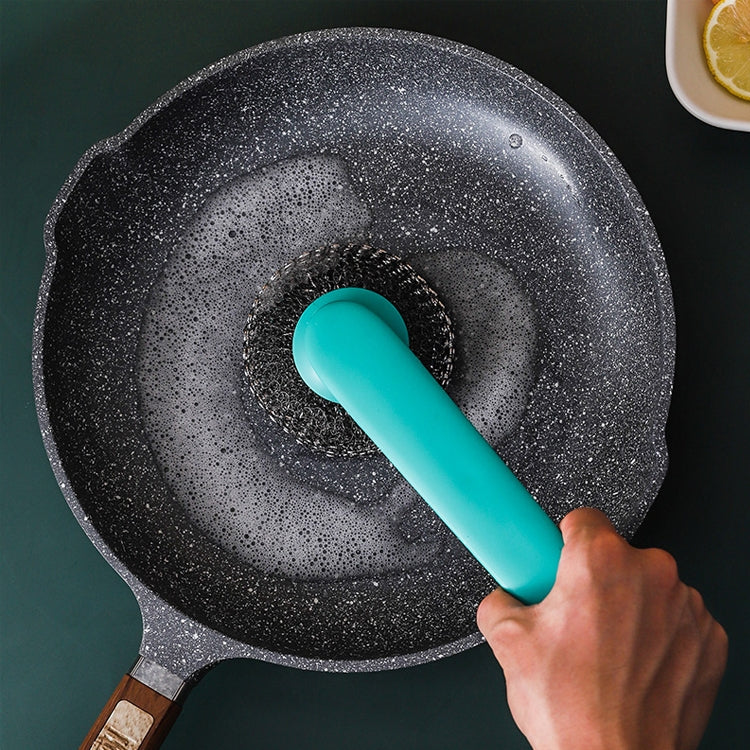 2 PCS Long Handle Wire Ball Pot Brush(Green)