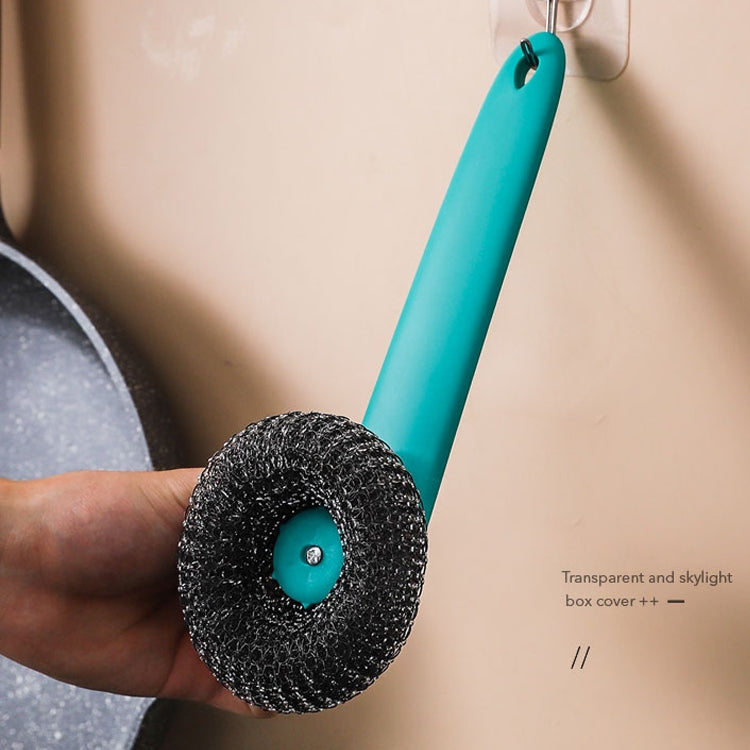 2 PCS Long Handle Wire Ball Pot Brush(Green)