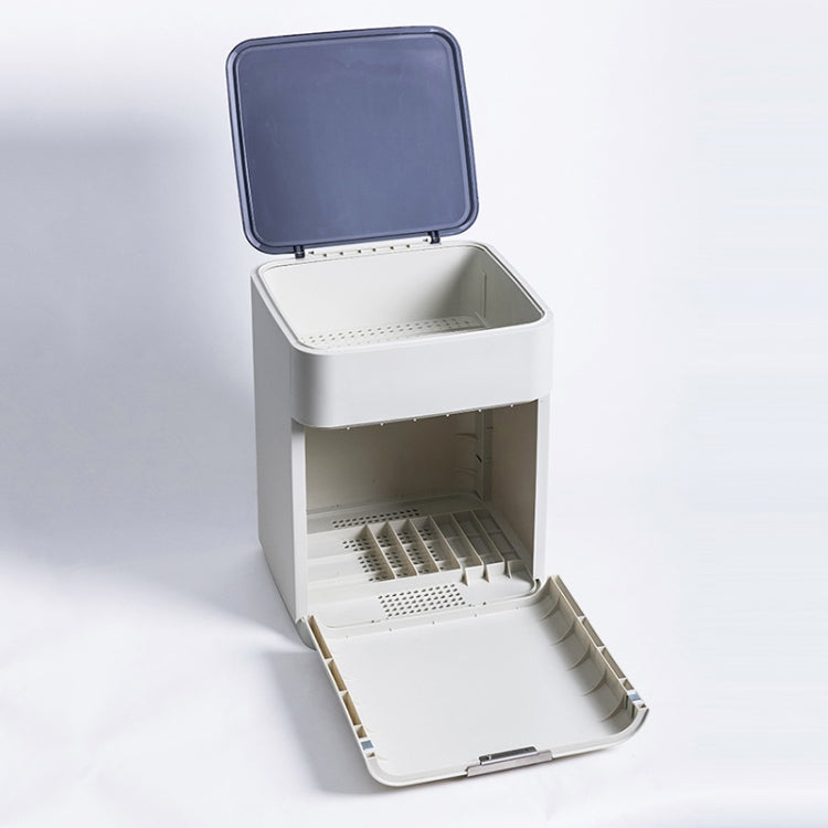 Tableware Storage Box Multi-layer Storage Drain Rack Tableware Storage Box Kitchen Utensils(Dark Blue)