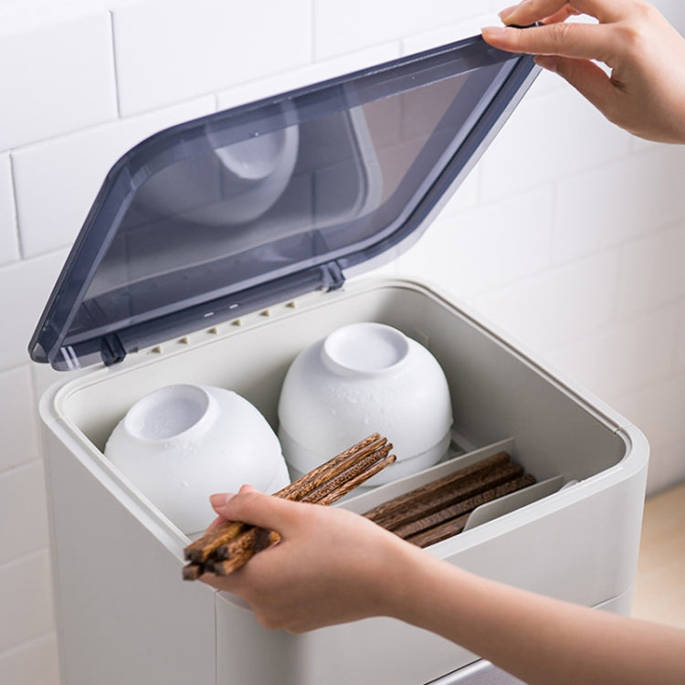 Tableware Storage Box Multi-layer Storage Drain Rack Tableware Storage Box Kitchen Utensils(Dark Blue)