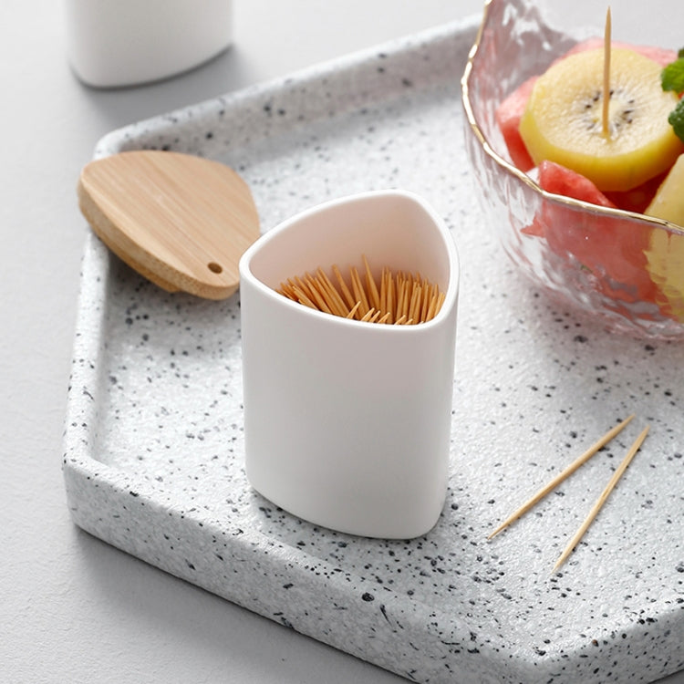 Hotel Restaurant Simple Bamboo Toothpick Holder Wood Toothpick Box with Lid