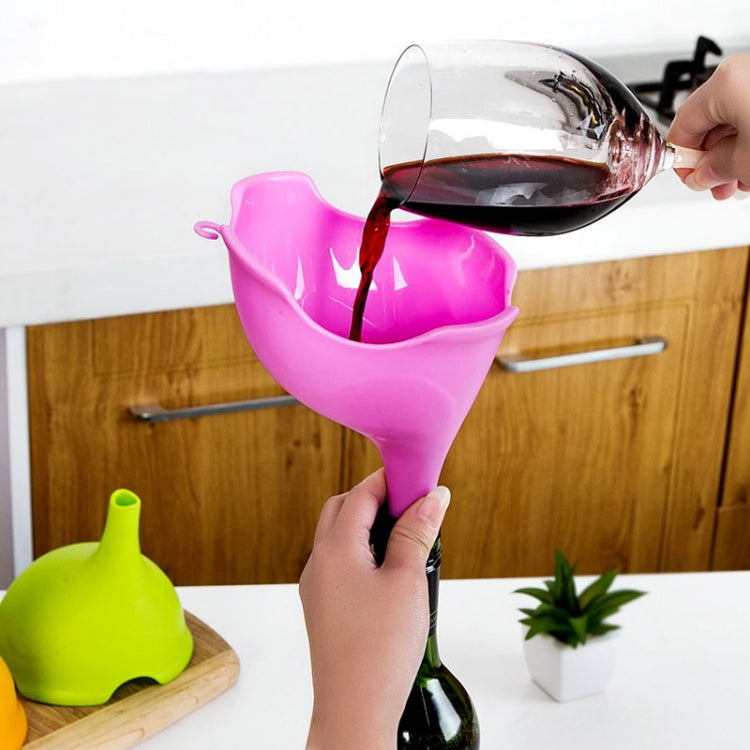 10 PCS Kitchen Multi-purpose Elephant Style Funnel Household Soy Sauce Wine Water Liquid Tool(Pink)