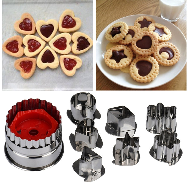 8 PCS Cookie Cutter Tools 3D Scenario Stainless Steel Cookie Cutter Set Gingerbread Cake Mould Fondant Cutter(Silver)
