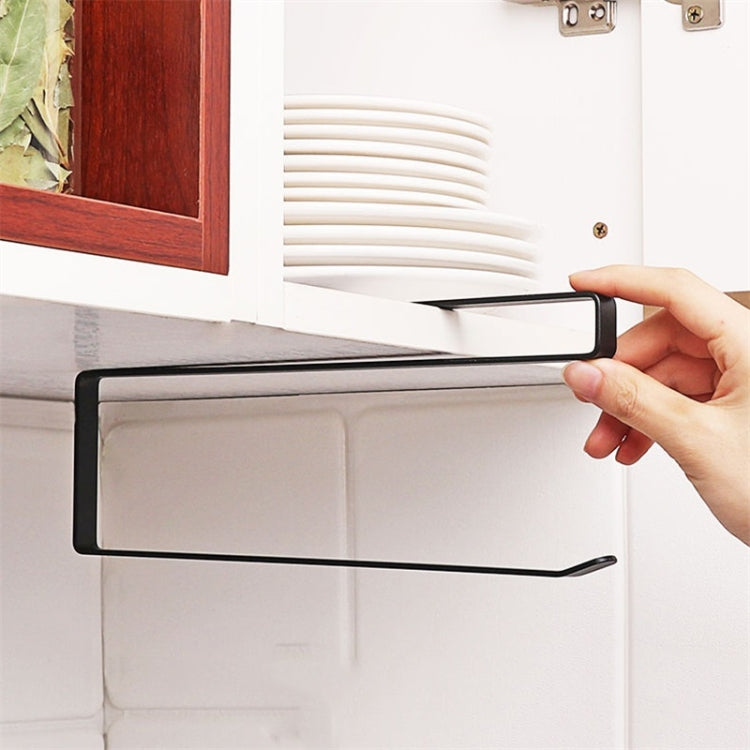 3 PCS Door Cabinet Hanging Paper Towel Rack Partition Layer Kitchen Paper Cling Film Storage Rack(Black)