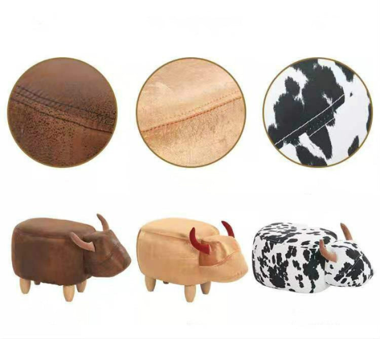 Creative Simple Calf Shape Living Room Sofa Foot Chair Cloth Package Wooden Stools Storage Chairs