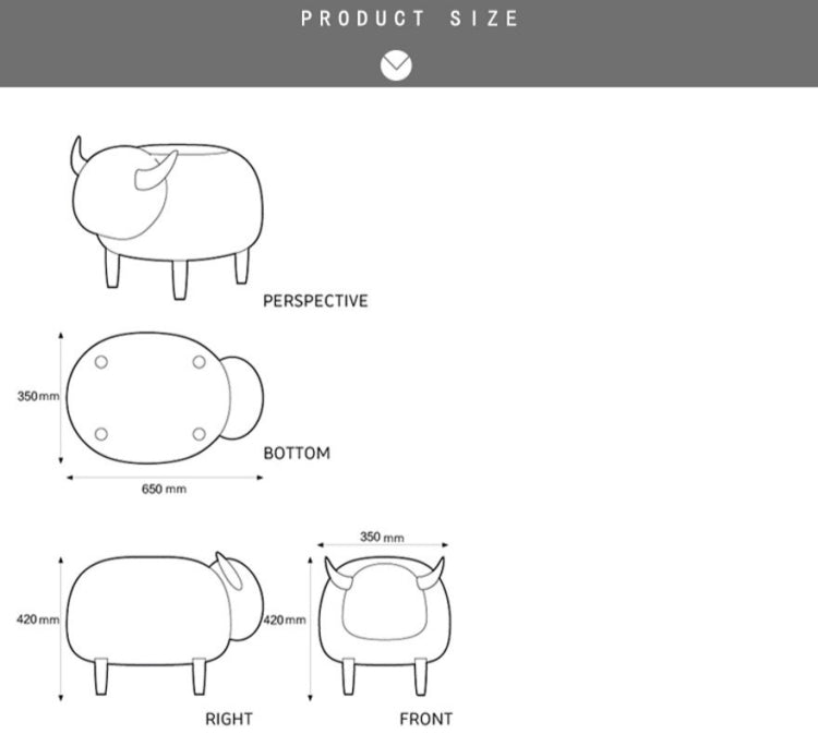 Creative Simple Calf Shape Living Room Sofa Foot Chair Cloth Package Wooden Stools Storage Chairs