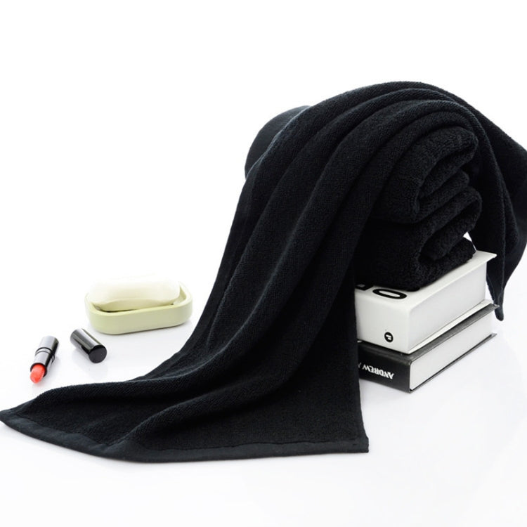 Cotton Thick Face Towel Large Bath Towel Beauty Nail Makeup Tablecloth, Specification:Extra Towel 70x100 cm(Black)