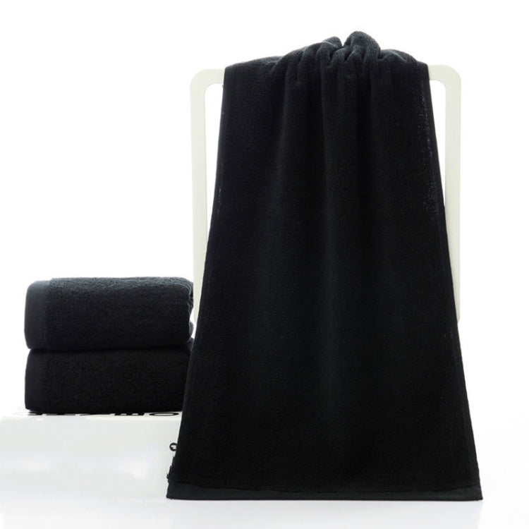 Cotton Thick Face Towel Large Bath Towel Beauty Nail Makeup Tablecloth, Specification:Bath Towel 70x140 cm(Black)