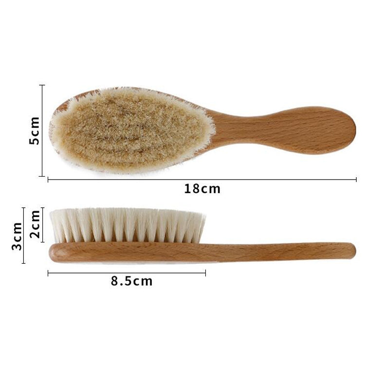 3 PCS Pure Natural Wool Brush Baby Care Comb Massager