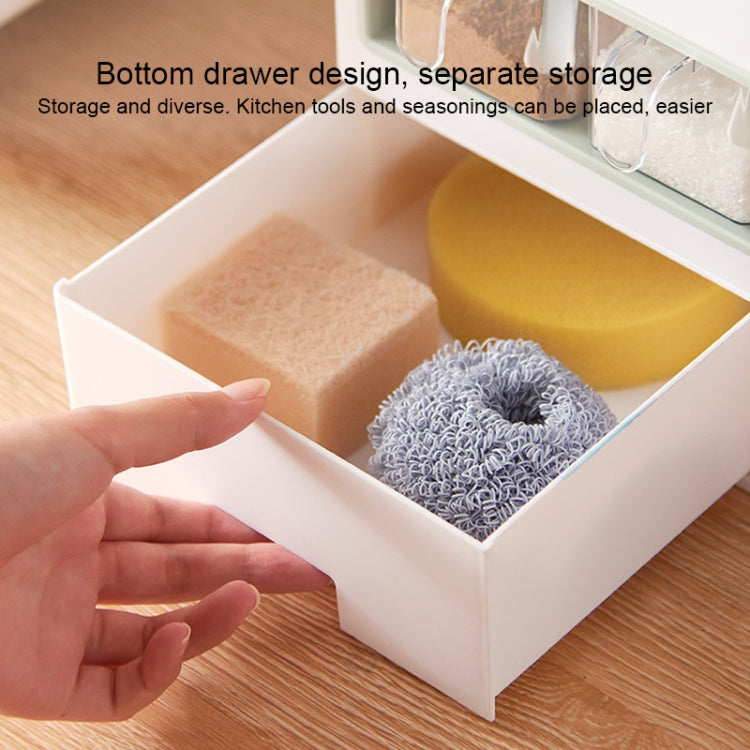 Multifunctional Spice Bottle Storage Rack Multi-layer Kitchen Supplies Knife Holder Combination Set Device Rack(Green)