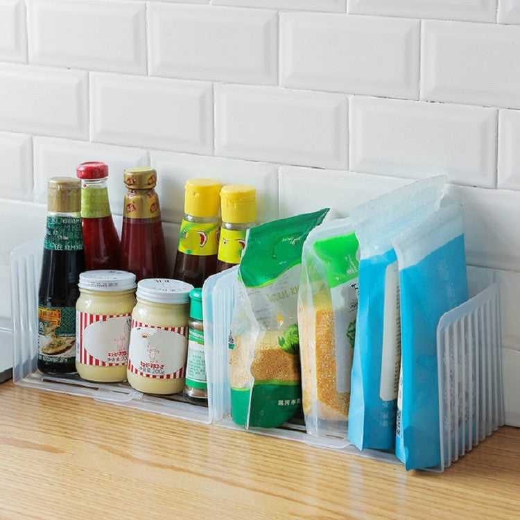 4 PCS Transparent Plastic Refrigerator Retractable Storage Partition Kitchen Food Storage Box Fruit Food Preservation Box