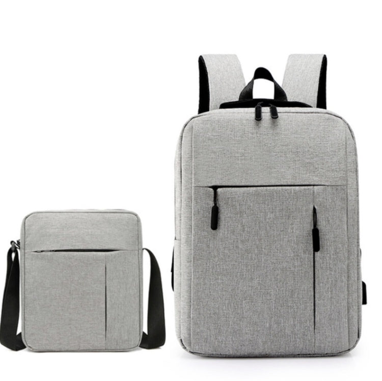 Men Travel Portable Backpacks + Shoulder Bags Set Student School Bag Waterproof Computer Bag