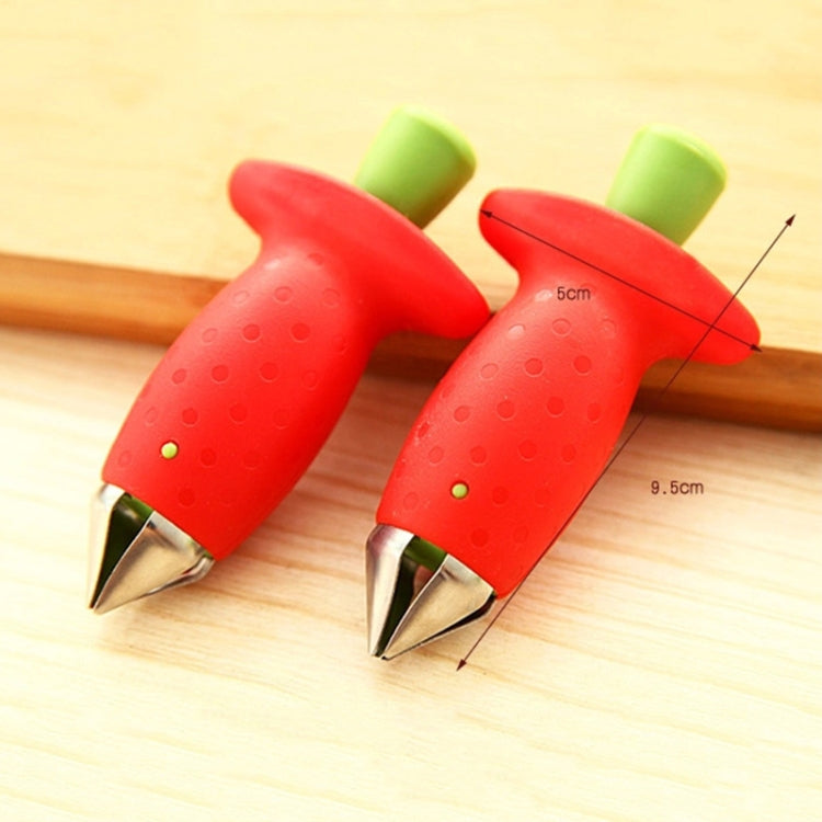 2 PCS Strawberry Huller Metal Tomato Stalks Plastic Fruit Leaf Knife Stem Remover Kitchen Tool