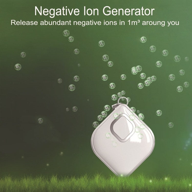 Portable Hanging Neck Air Purifier Negative-Ion Necklace Formaldehyde Anti-fog Haze Air Purifier(White)