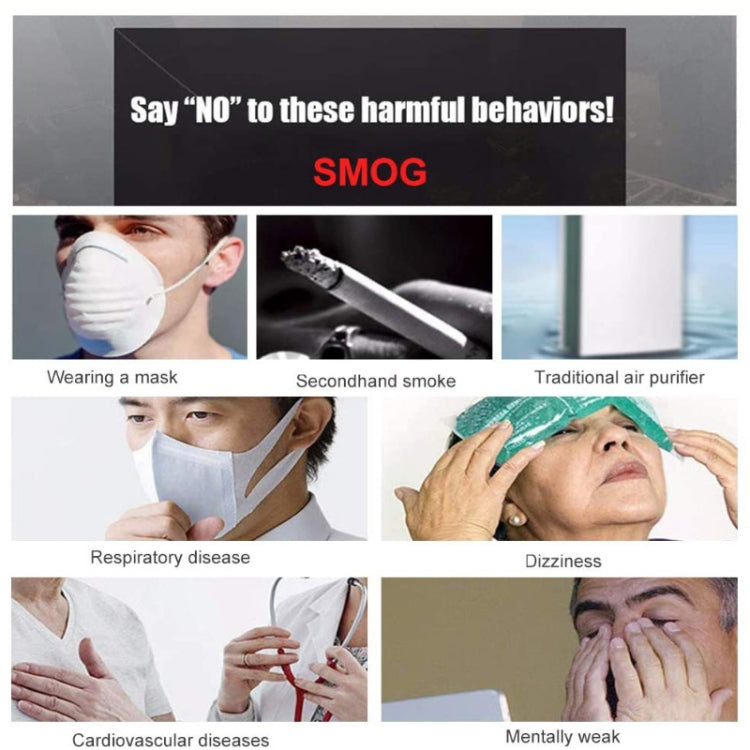 Portable Hanging Neck Air Purifier Negative-Ion Necklace Formaldehyde Anti-fog Haze Air Purifier(White)