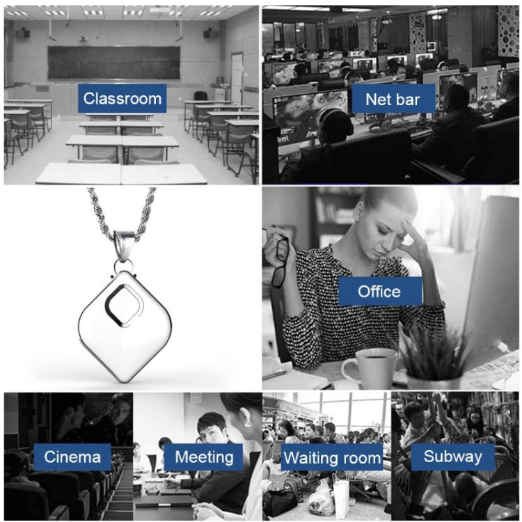 Portable Hanging Neck Air Purifier Negative-Ion Necklace Formaldehyde Anti-fog Haze Air Purifier(White)