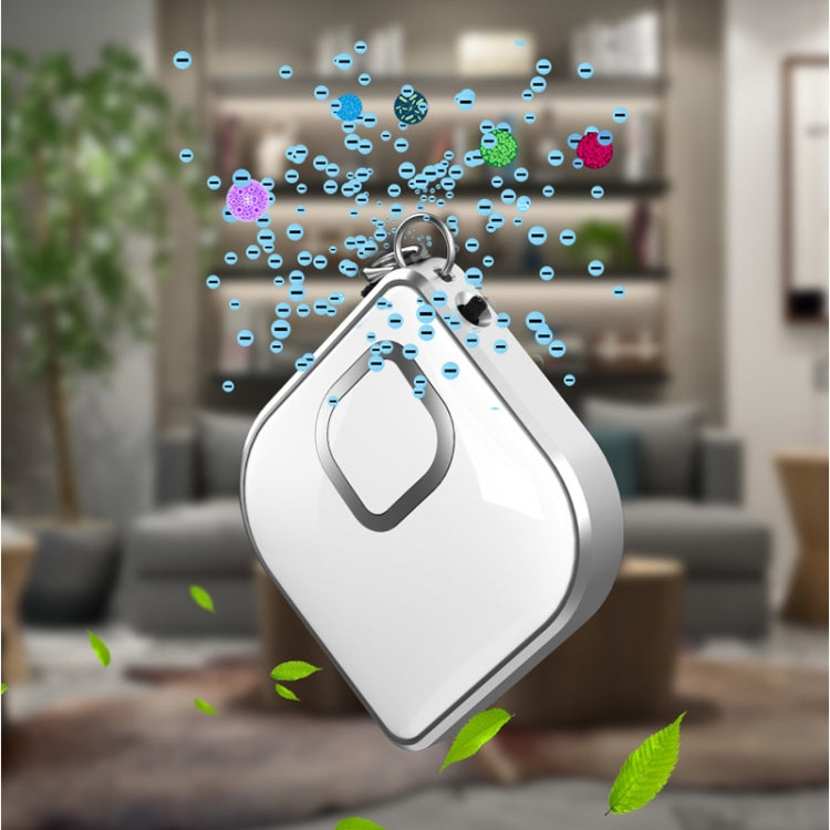 Portable Hanging Neck Air Purifier Negative-Ion Necklace Formaldehyde Anti-fog Haze Air Purifier(White)
