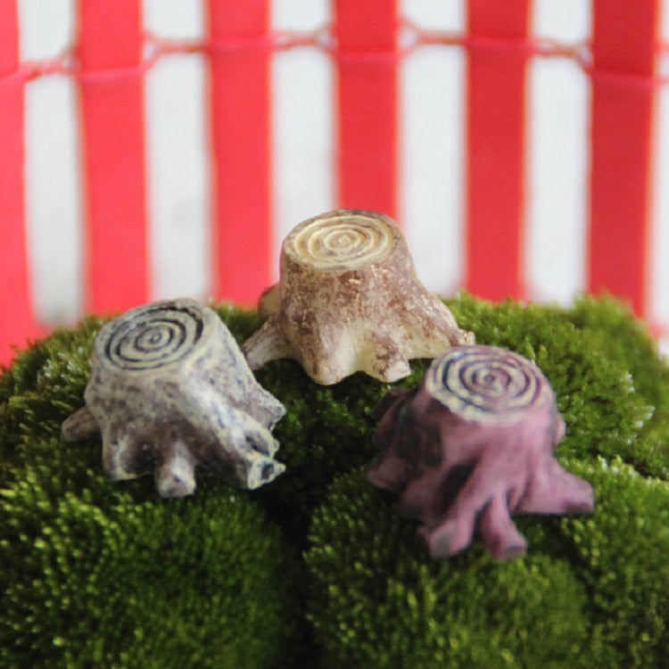 2 PCS Resin Small Stump Creative Tree Pier Micro Landscape Accessories, Random Color Delivery