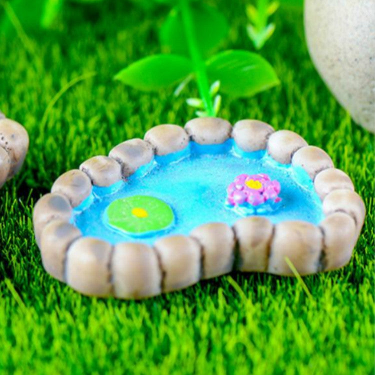 2 PCS Lotus Pond Miniature Landscape Decoration Garden Bonsai Decoration