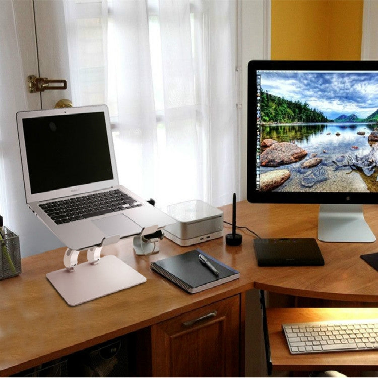 Aluminum Laptop Stand Height Angle Adjustable Tablets Notebook Cooling Holder For MacBook Air Pro 11-17 inch(Black)