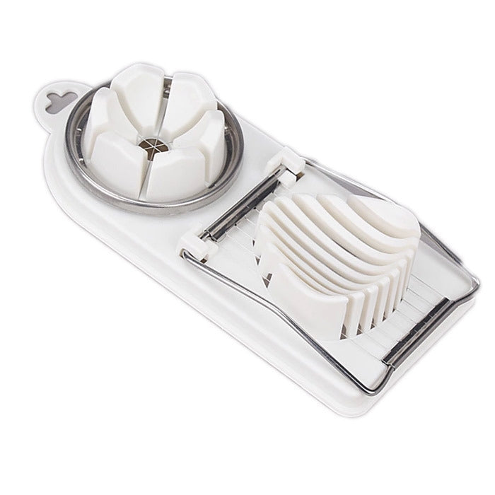 2 in1 Multifunction Kitchen Egg Slicer Sectione Cutter Mold Flower Edges Gadgets, Random Color Delivery
