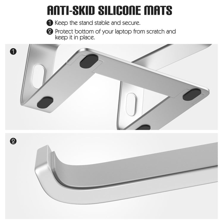 Raise Computer Desktop Notebook Bracket Aluminum Alloy Base Heat Dissipation Anti-Skid Stand