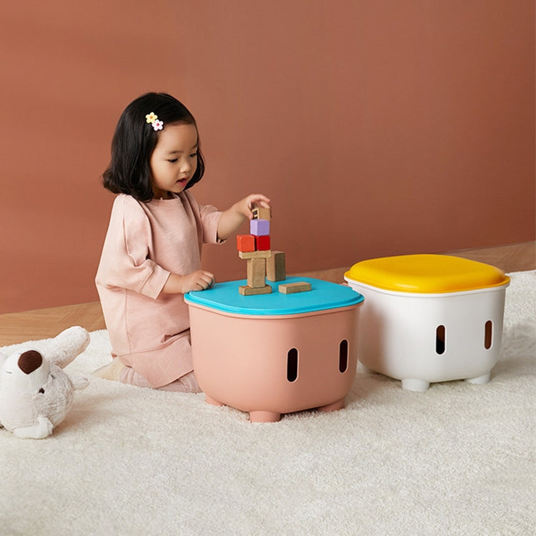 Children Double Color Matching Multifunctional Baby Toys Storage Stool, Color:Body-White