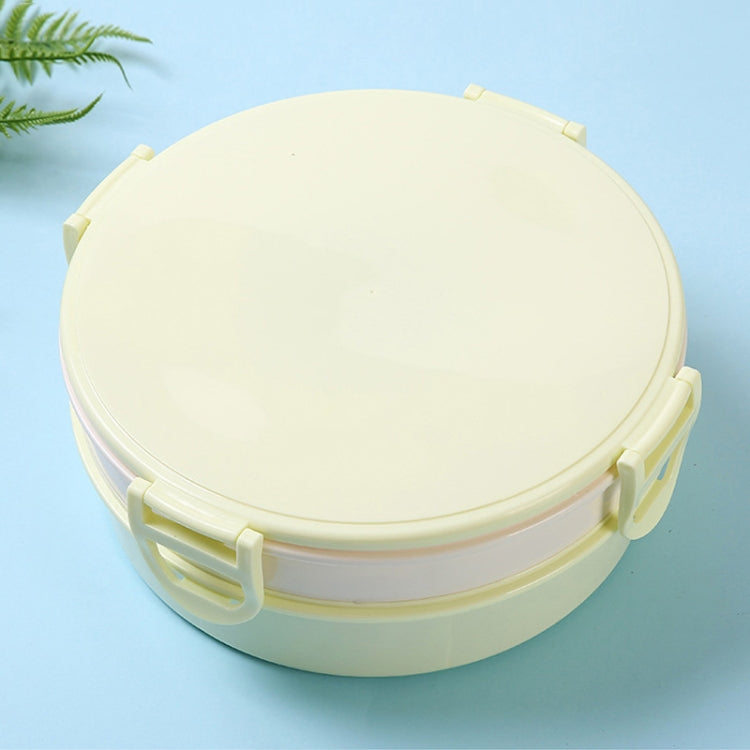 Home Living Room Double-layer Divided Candy Storage Box with Cover Lip(Yellow)