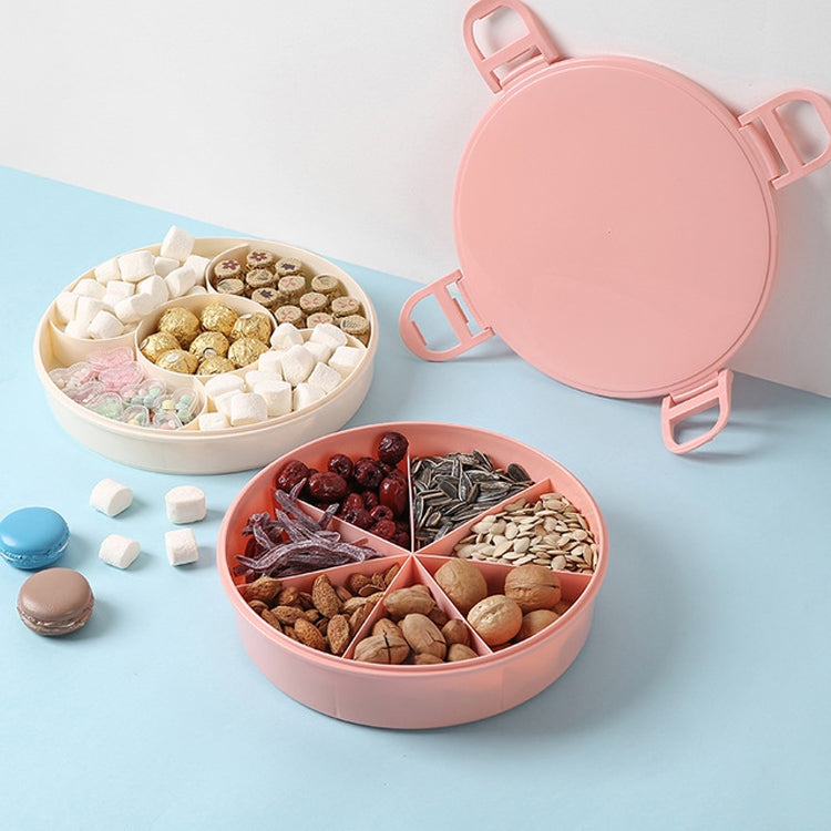 Home Living Room Double-layer Divided Candy Storage Box with Cover Lip(Yellow)