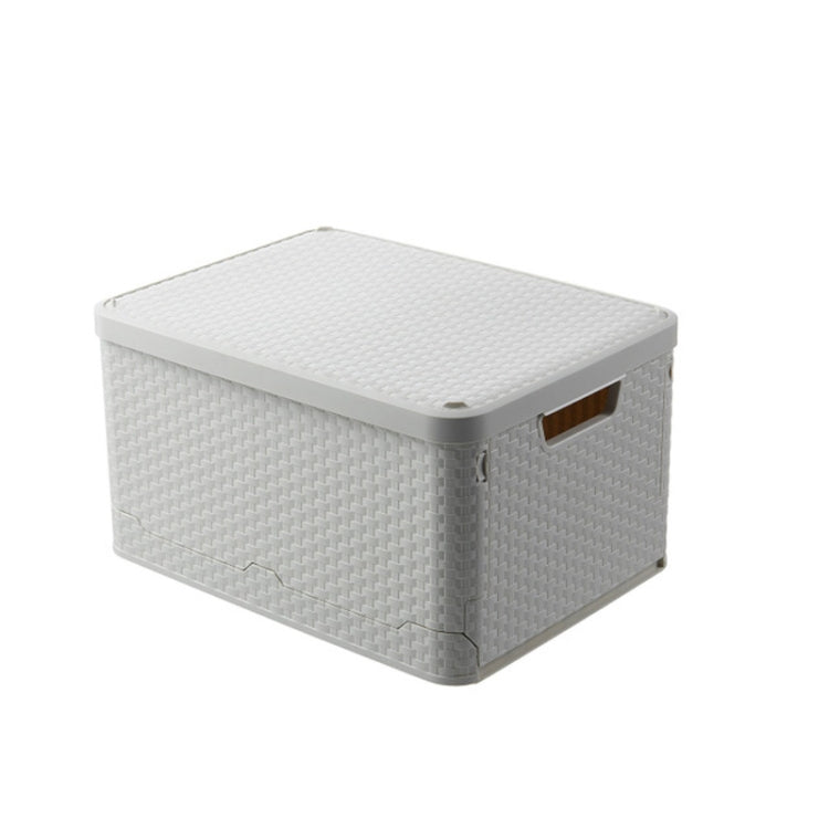 Collapsible Finishing Dormitory Wardrobe Plastic Storage Box with Cover Lip, Size:L 43.8x33x24.5cm