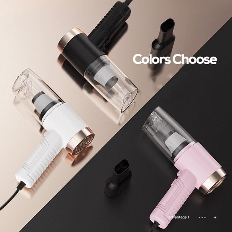 Car Three-in-one Vacuum Cleaner 120W Wet and Dry Dual-use Strong Suction with Aromatherapy Lamp Vacuum Cleaner(Pink)