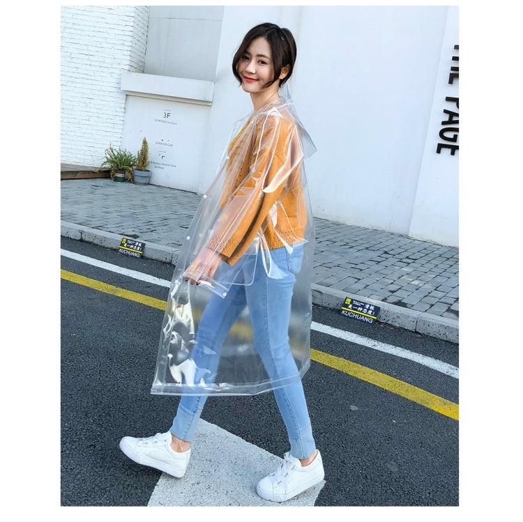 Stylish Portable Outdoor Transparent EVA Raincoat, Size:M